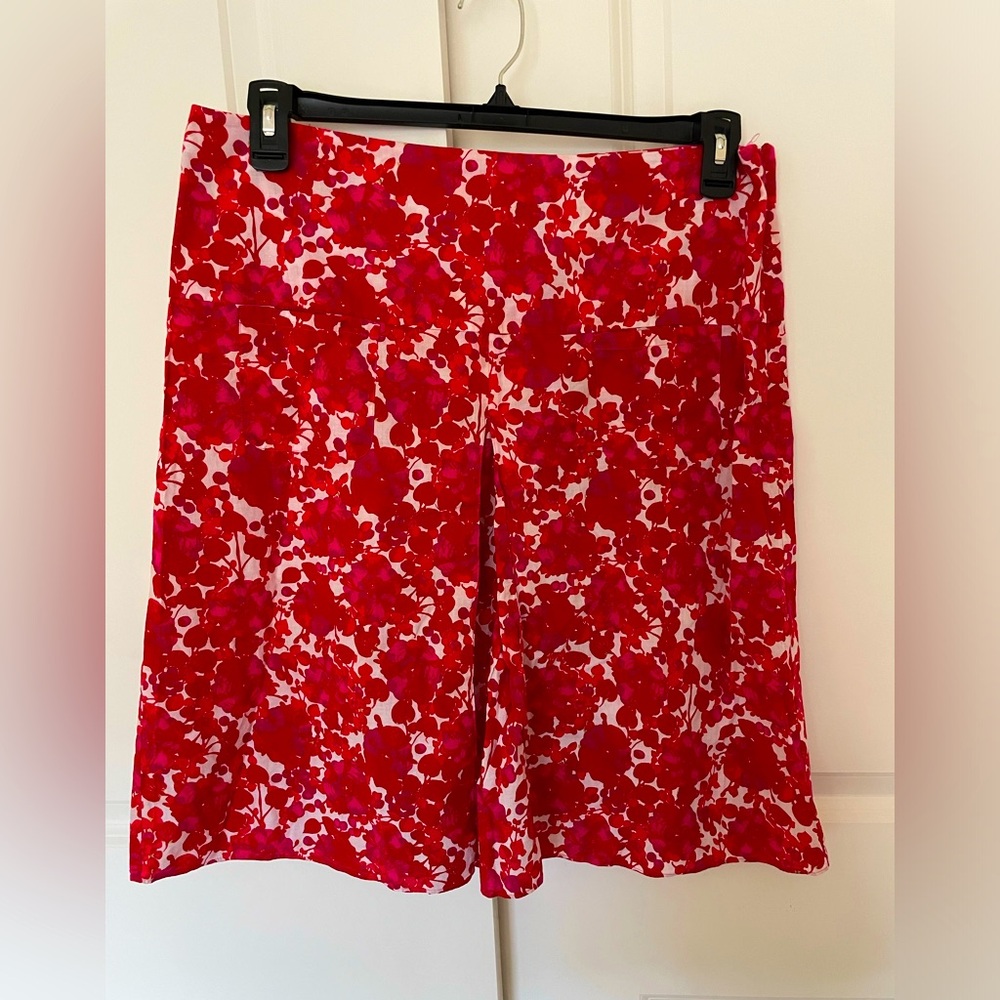 Diane Von Furstenberg Red Floral Cotton Skirt